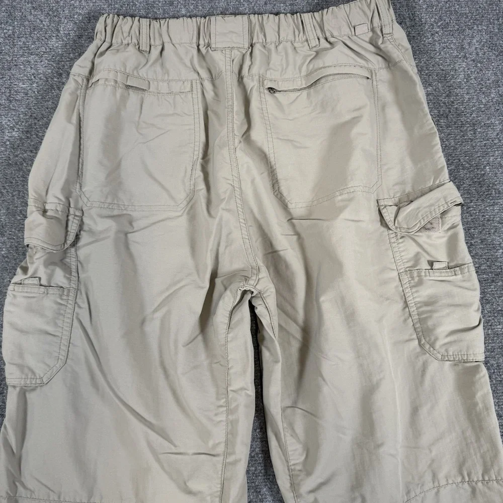 REI Pants Mens Large (Fits 30x31) Tan Beige Cargo Nylon UPF‎ 50+ Hiking Outdoors